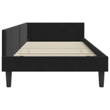 Corner Bed Frame Black 90 cm x 190 cm VelvetandPlywood - Rear View