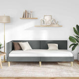 Corner Bed Frame Other with Headboard Dark grey 90 x 190 cm - Top-Down View