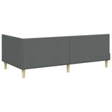 Corner Bed Frame Dark Grey 90 cm x 190 cm Fabric and Plywood