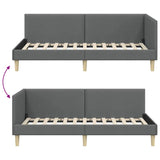 Corner Bed Frame Other with Headboard Dark grey 90 x 190 cm - Extra Image