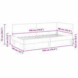 Corner Bed Frame Other with Headboard Dark grey 90 x 190 cm - Extra Image