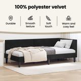 Corner Bed Frame with Headboard Black 90 cm x 190 cm Velvet