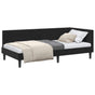 Corner Bed Frame Black 90 x 190 cm Velvet