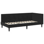 Corner Bed Frame Black 90 x 190 cm Velvet