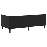 Corner Bed Frame with Headboard Black 90 cm x 190 cm Velvet - Close-Up Angle