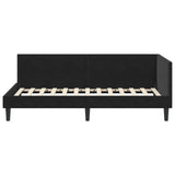 Corner Bed Frame with Headboard Black 90 cm x 190 cm Velvet