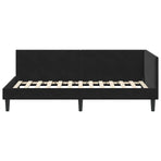 Corner Bed Frame Black 90 x 190 cm Velvet