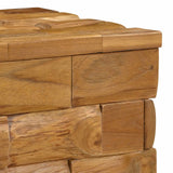 Storage Stool Brown 40 x 40 x 45 cm Solid Teak Wood - Rear View