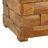 Storage Stool Brown 40 x 40 x 45 cm Solid Teak Wood - Close-Up Angle