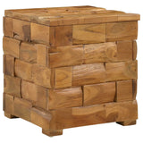 Storage Stool Brown 40 x 40 x 45 cm Solid Teak Wood - Front View