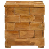 Storage Stool Brown 40 x 40 x 45 cm Solid Teak Wood - Top-Down View