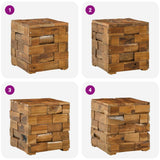 Storage Stool Brown 40 x 40 x 45 cm Solid Teak Wood