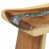 Shower Stool Natural 50 x 30 x 44 cm Solid Suar Wood - Low Angle