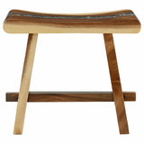 Shower Stool Natural 50 x 30 x 44 cm Solid Suar Wood