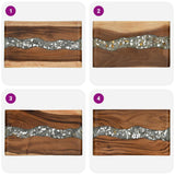 Shower Stool Natural 50 x 30 x 44 cm Solid Suar Wood - Close-Up Angle
