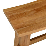 Bathroom Stool Brown 50 x 29.5 x 50.5 cm Solid Teak Wood - Close-Up Angle