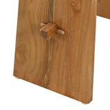 Bathroom Stool Brown 50 x 29.5 x 50.5 cm Solid Teak Wood - Low Angle