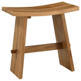 Bathroom Stool Brown 50 x 29.5 x 50.5 cm Solid Teak Wood - Front View
