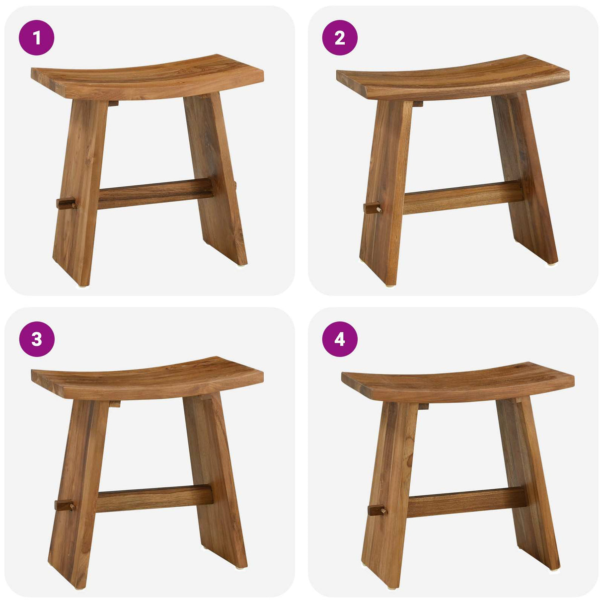 Bathroom Stool Brown 50 x 29.5 x 50.5 cm Solid Teak Wood