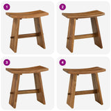 Bathroom Stool Brown 50 x 29.5 x 50.5 cm Solid Teak Wood