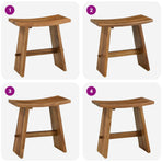 Bathroom Stool Brown 50 x 29.5 x 50.5 cm Solid Teak Wood
