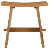 Bathroom Stool Brown 50 x 29.5 x 50.5 cm Solid Teak Wood - 45-Degree Angle