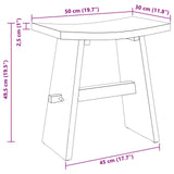 Bathroom Stool Brown 50 x 29.5 x 50.5 cm Solid Teak Wood - Extra Image