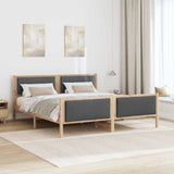 Bed Frame with Headboard Dark Grey 180 x 200 cm Fabric - Top-Down View