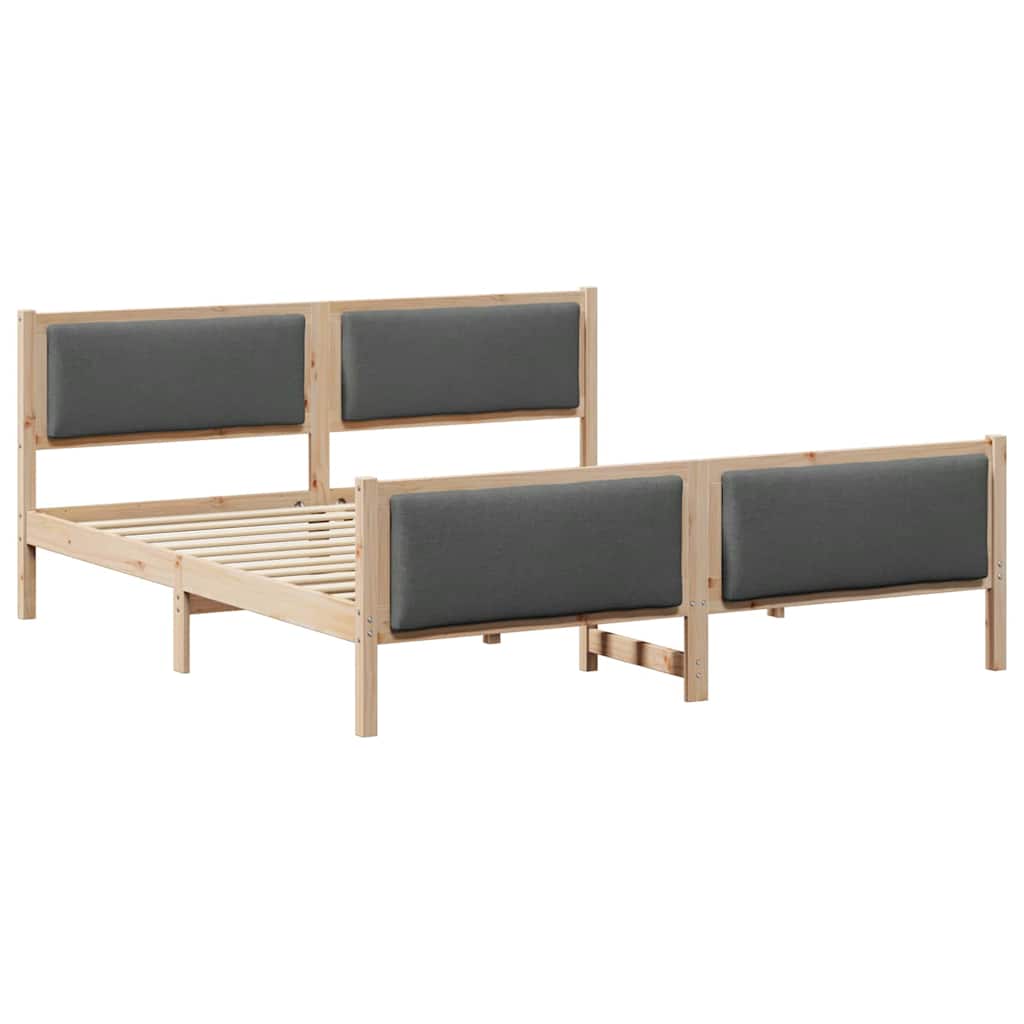 Bed Frame with Headboard Dark Grey 180 x 200 cm Fabric