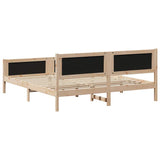 Bed Frame with Headboard Dark Grey 180 x 200 cm Fabric