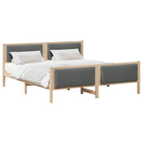 Bed Frame with Headboard Dark Grey 180 x 200 cm Fabric - Side View