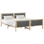 Bed Frame with Headboard Dark Grey 180 x 200 cm Fabric