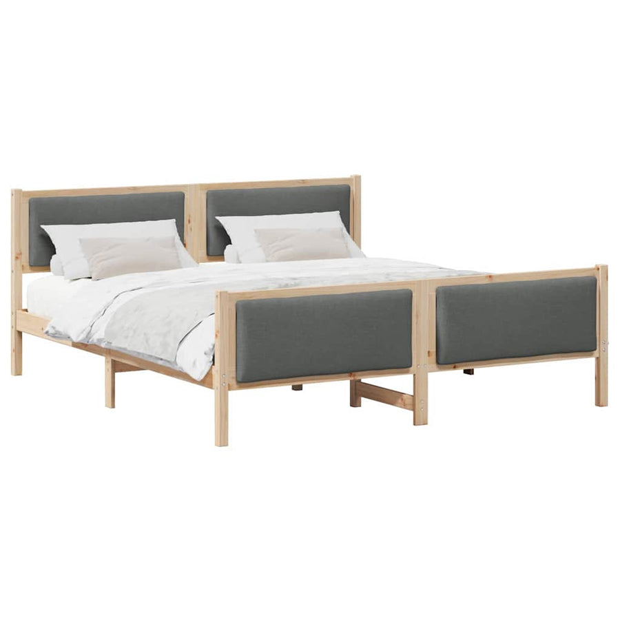 Bed Frame with Headboard Dark Grey 180 x 200 cm Fabric