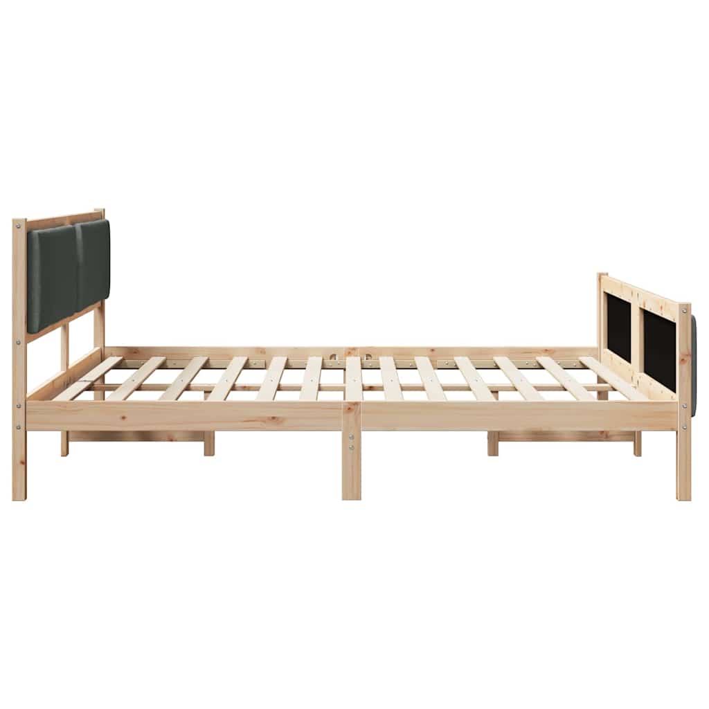 Bed Frame with Headboard Dark Grey 180 x 200 cm Fabric