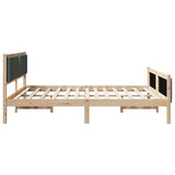 Bed Frame with Headboard Dark Grey 180 x 200 cm Fabric