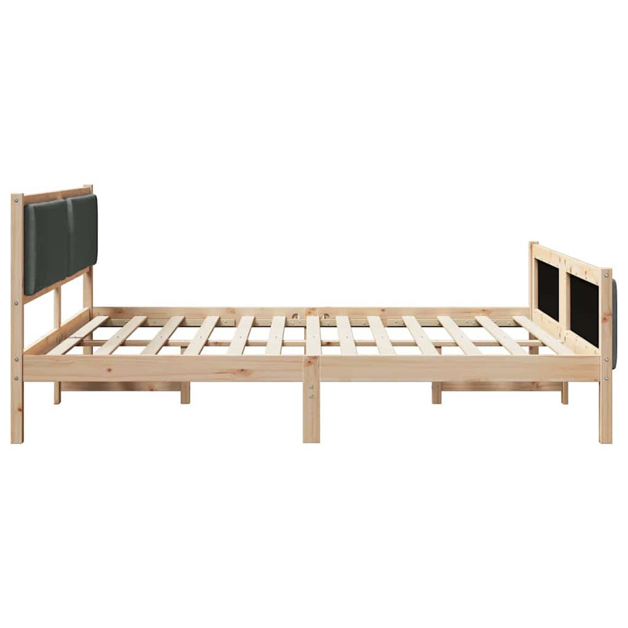 Bed Frame with Headboard Dark Grey 180 x 200 cm Fabric