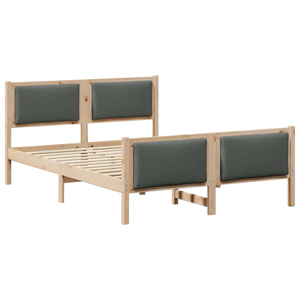 Bed Frame with Headboard Dark Grey 150 x 200 cm Fabric