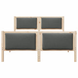 Bed Frame with Headboard Dark Grey 150 x 200 cm Fabric - 45-Degree Angle