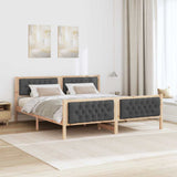 Bed Frame with Headboard Dark Grey 180 x 200 cm Solid Pine Wood - Top-Down View