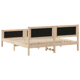 Bed Frame with Headboard Dark Grey 180 x 200 cm Solid Pine Wood - Close-Up Angle