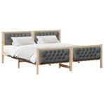 Bed Frame with Headboard Dark Grey 180 x 200 cm Solid Pine Wood
