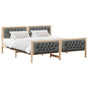 Bed Frame with Headboard Dark Grey 180 x 200 cm Solid Pine Wood