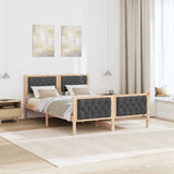 Bed Frame with Headboard Dark Grey 150 x 200 cm Solid Pine Wood - Top-Down View
