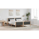 Bed frame Brown and dark grey 180 x 200 cm Solid pine wood