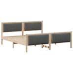 Bed frame Brown and dark grey 180 x 200 cm Solid pine wood
