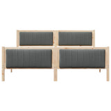 Bed frame Brown and dark grey 180 x 200 cm Solid pine wood - 45-Degree Angle
