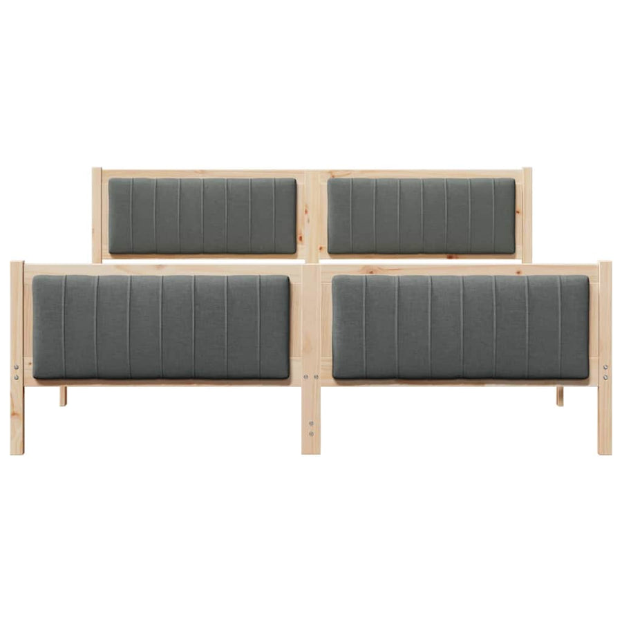 Bed frame Brown and dark grey 180 x 200 cm Solid pine wood