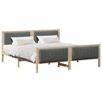 Bed frame Brown and dark grey 180 x 200 cm Solid pine wood