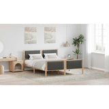 Bed frame Brown and dark grey 150 x 200 cm Solid pine wood - Low Angle