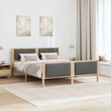Bed frame Brown and dark grey 150 x 200 cm Solid pine wood - Top-Down View